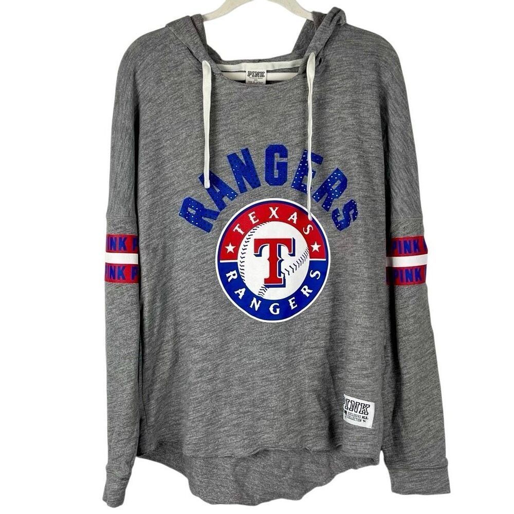 Victoria's Secret PINK Texas Rangers Long-Sleeve Graphic Hoodie Medium
